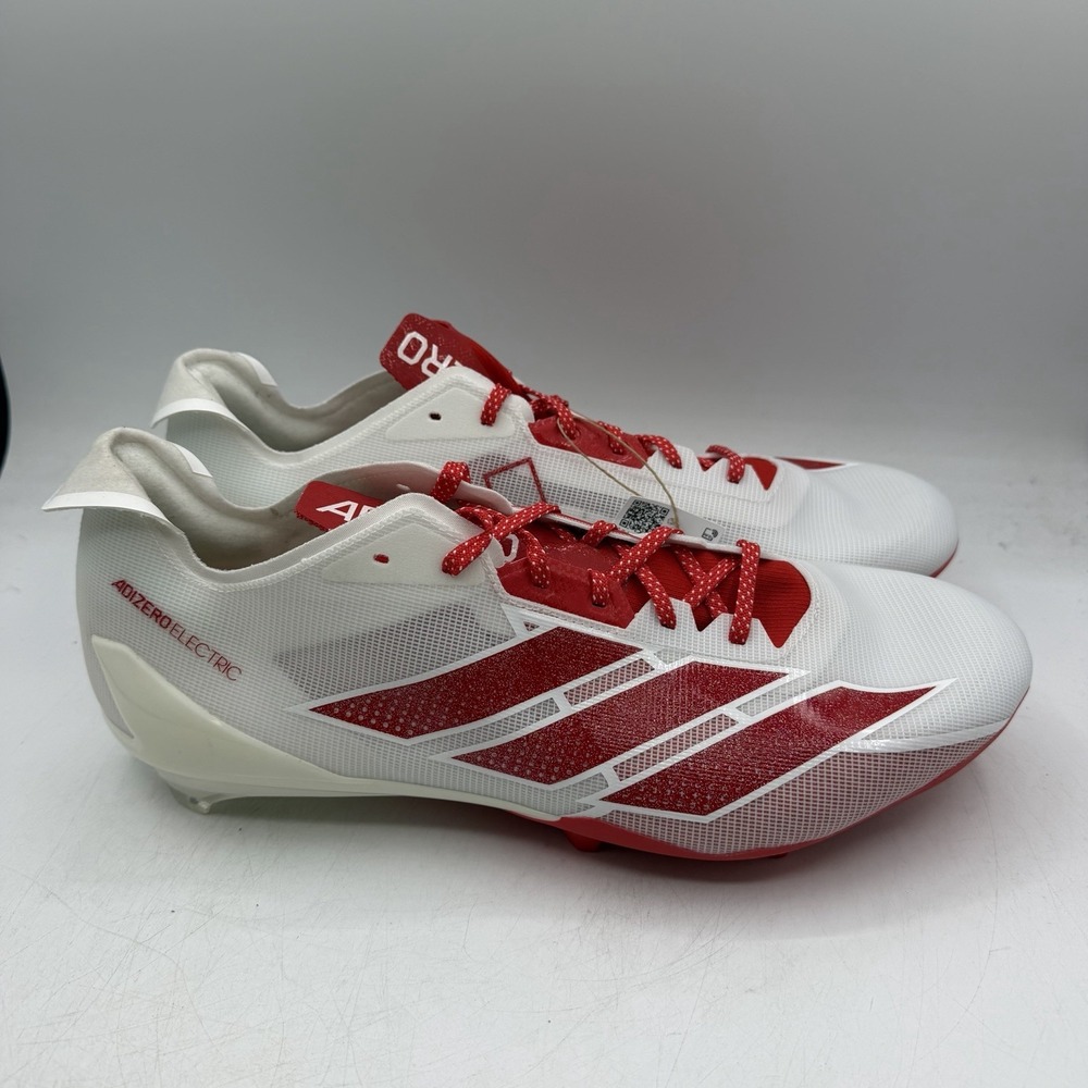Adidas Adizero Electric 2 Football Cleats Mens Sz 13 White Power Red JQ1500 NWT